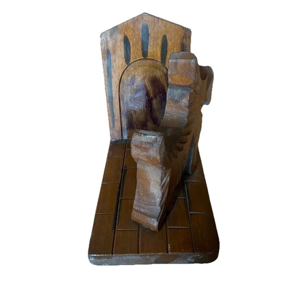 Vintage Scotty Dog Carved Wooden Bookend Single - Picture 3 of 5